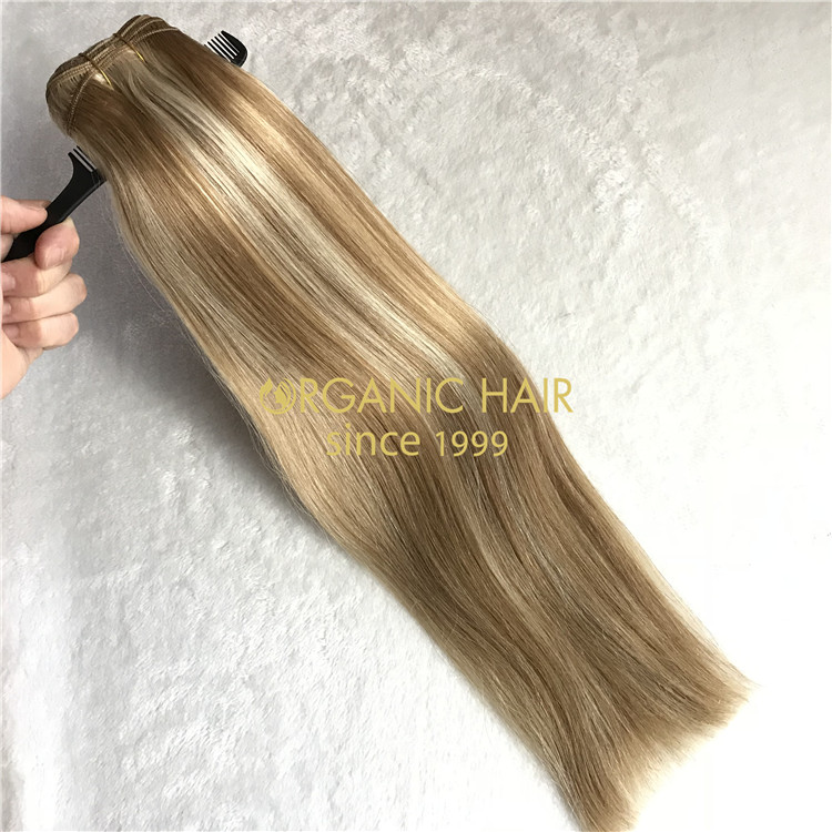 Human hair machine weft #8/22color on sale X119